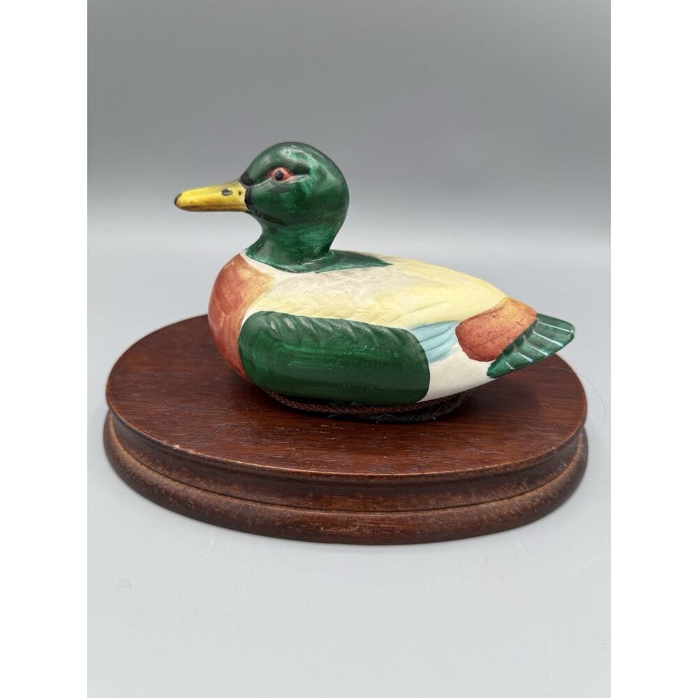 Vintage Mallard Duck Lint Brush Clothes Brush Figurine Made in Japan 6”
